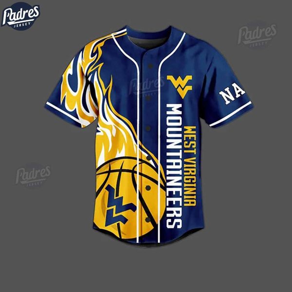 West Virginia Mountaineers Basketball Team Custom Baseball Jersey 3