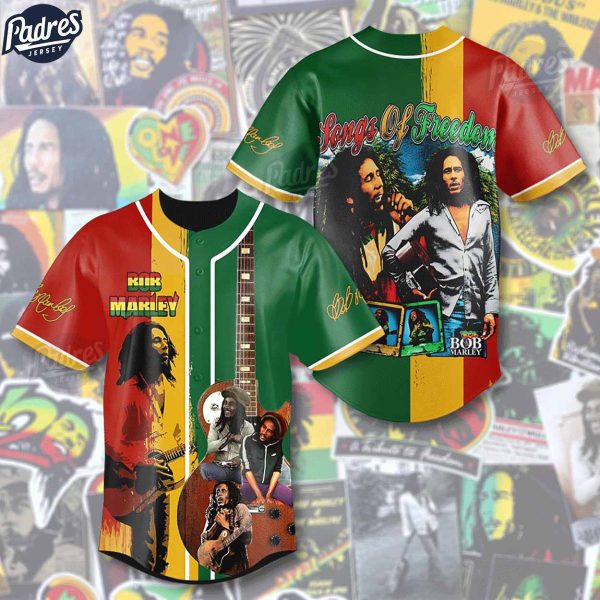 Bob Marley Songs of Freedom Baseball Jersey 1