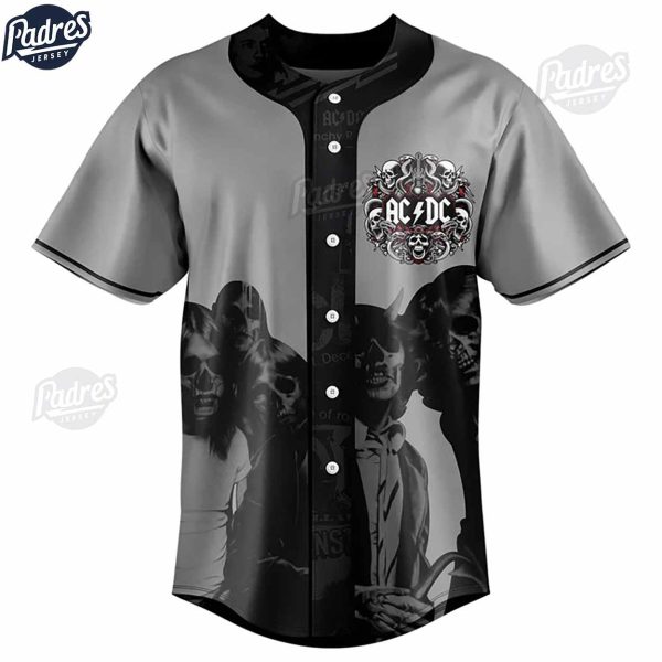 Custom ACDC Skull Baseball Jersey 2