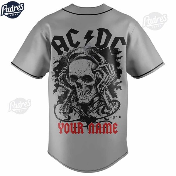 Custom ACDC Skull Baseball Jersey 3