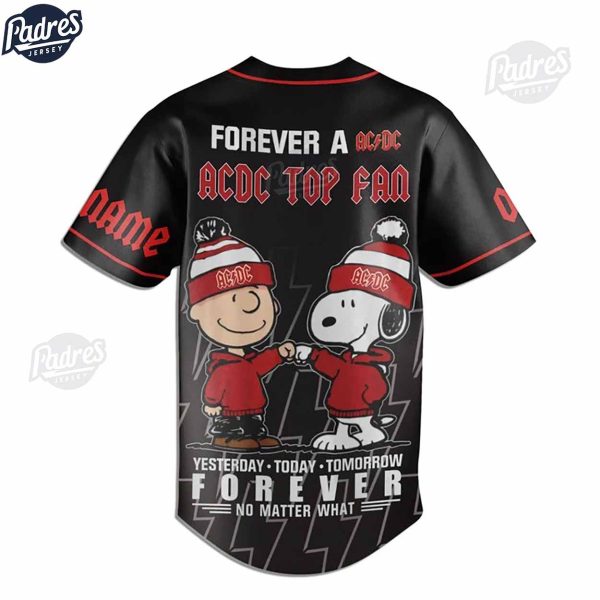 Custom ACDC Snoopy Charlie Brown Baseball Jersey 2