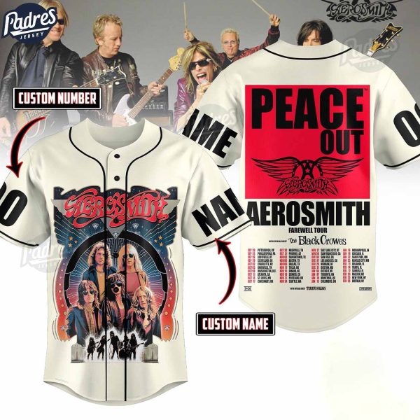 Custom Aerosmith Historic Farewell Tour Baseball Jersey 1