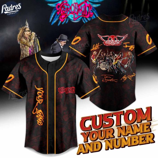 Custom Aerosmith Music Baseball Jersey 1