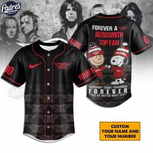 Custom Aerosmith Snoopy & Charlie Brown Baseball Jersey