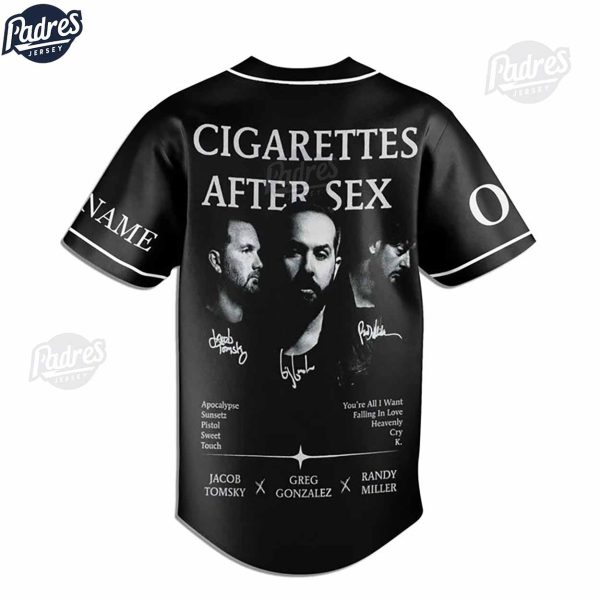 Custom Cigarettes After Sex Black Baseball Jersey 3