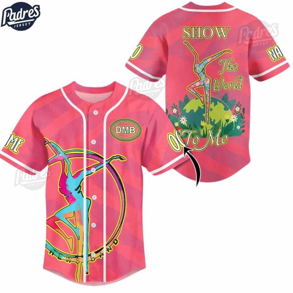 Custom Dave Matthews Pink Baseball Jersey 1