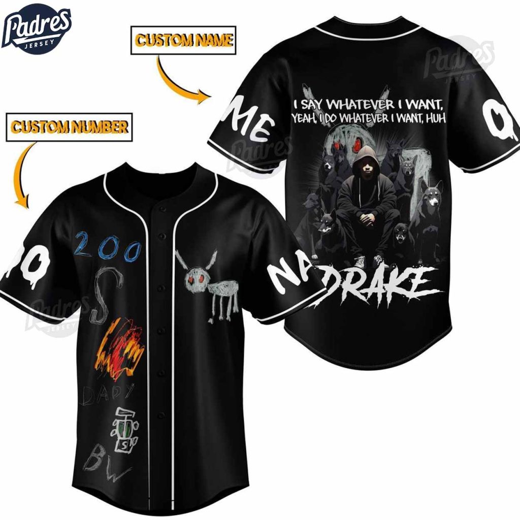 Custom Drake Black Baseball Jersey Style