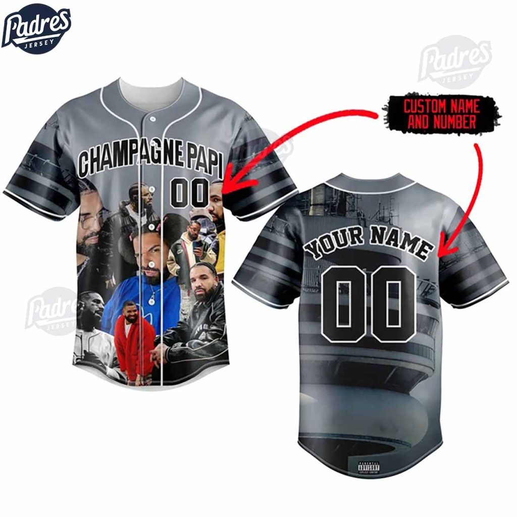 Custom Drake Champagne Papi Baseball Jersey