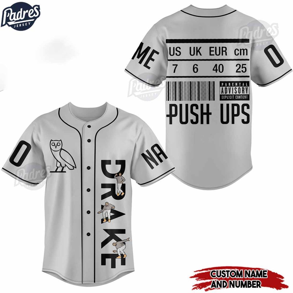 Custom Drake Push Up Baseball Jersey