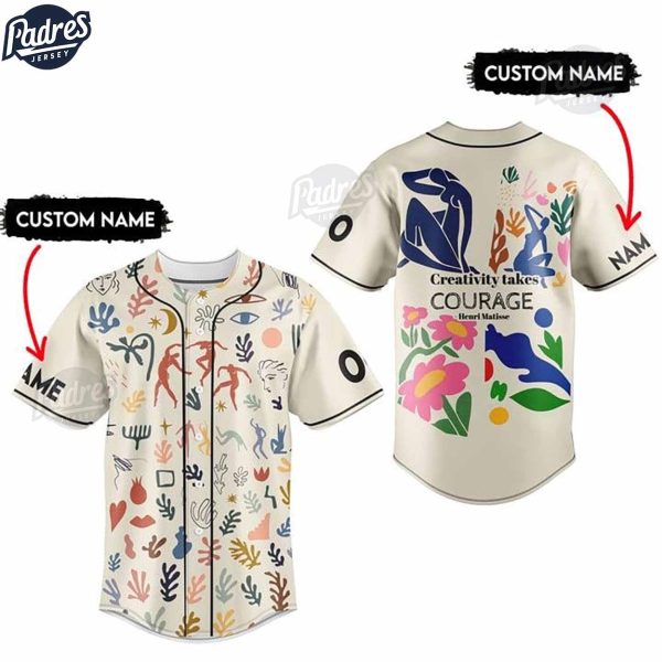 Custom Henri Matisse Baseball Jersey Creativity Takes Courage 1