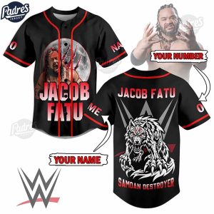 Custom Jacob Fatu Baseball Jersey 1