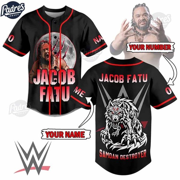 Custom Jacob Fatu Baseball Jersey 1