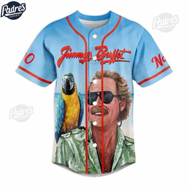 Custom Jimmy Buffett Fins Up Forever Baseball Jersey 2