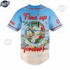 Custom Jimmy Buffett Fins Up Forever Baseball Jersey 3