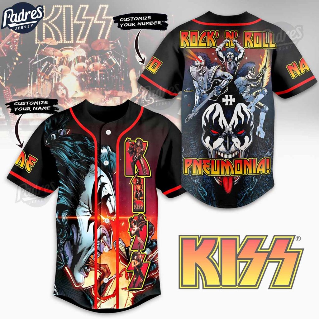 Custom Kiss Rock And Roll All Nite Baseball Jersey