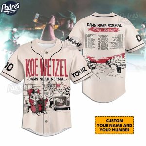 Custom Koe Wetzel Damn Near Normal Tour 2024 Baseball Jersey 1