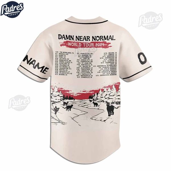 Custom Koe Wetzel Damn Near Normal Tour 2024 Baseball Jersey 3