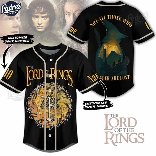 Custom Lord Of The Rings Black Baseball Jersey 1