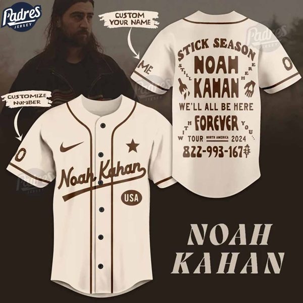 Custom Noah kahan USA Baseball Jersey 1