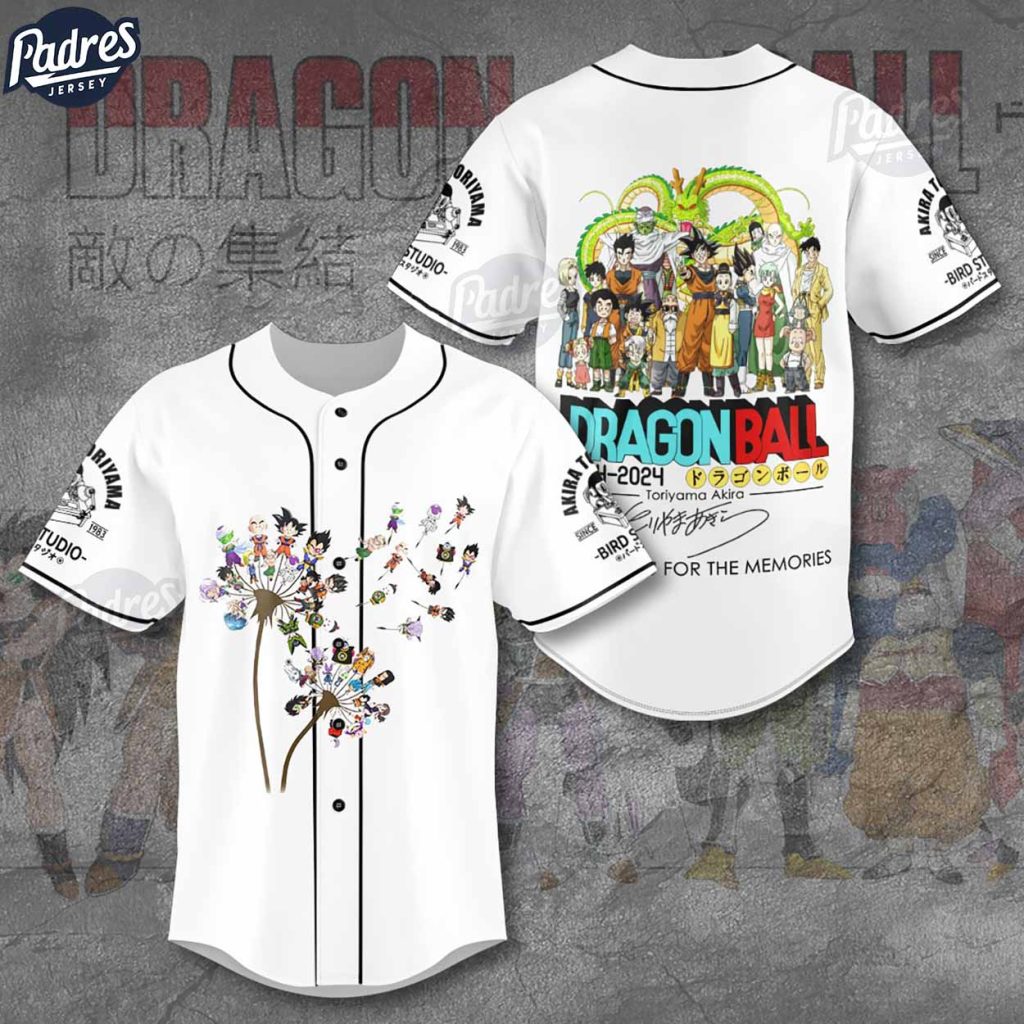 Dragon Ball Z Toriyama White Baseball Jersey