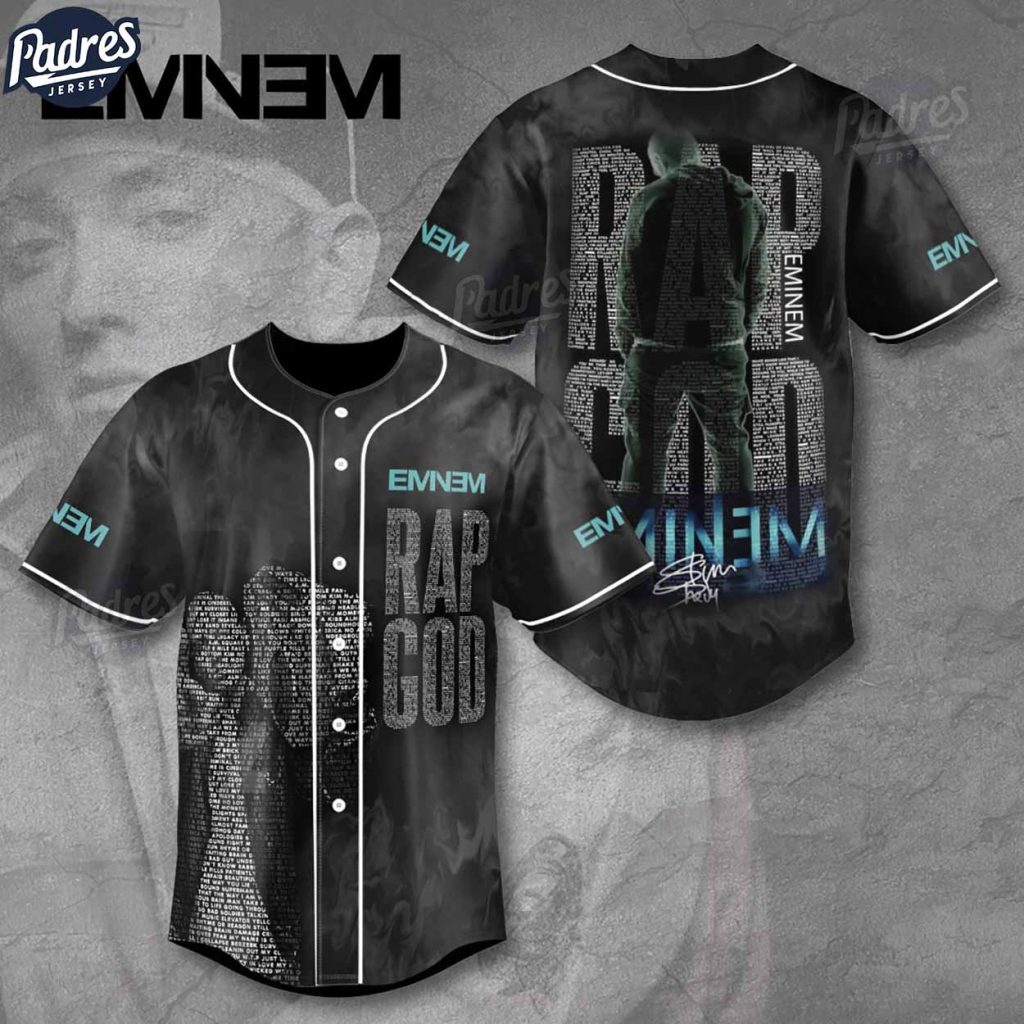 Eminem Rap God Black Baseball Jersey