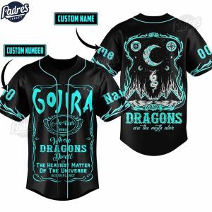 GOJIRA Where Dragons Dwell Custom Baseball Jersey 1