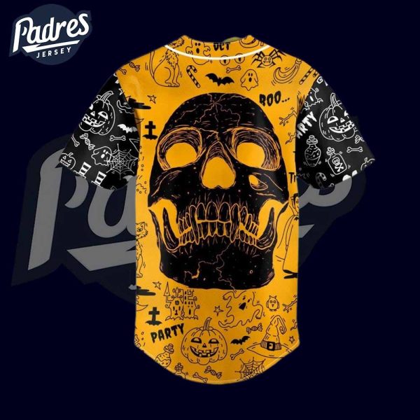 Happy Halloween Head Skull Baseball Jersey 3