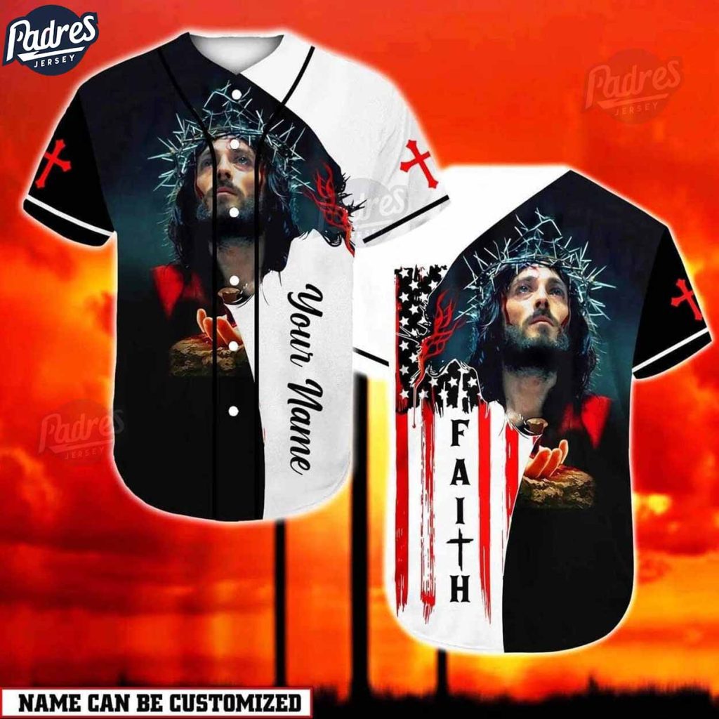 Jesus American Flag Custom Baseball Jersey