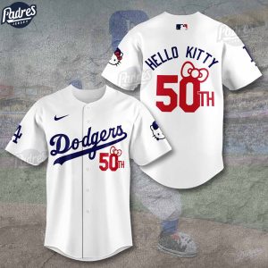 Los Angeles Dodgers Hello Kitty 50th anniversary Baseball Jersey