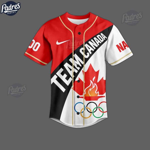 Olympic Paris Team Custom Canada Baseball Jersey 1