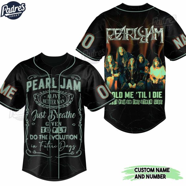 Pearl Jam Custom Black Baseball Jersey 1