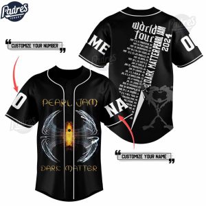 Pearl Jam World Tour 2024 Custom Baseball Jersey 1