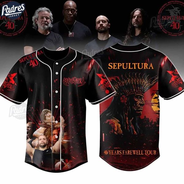 Sepultura 40th Anniversary Tour Custom Baseball Jersey 1