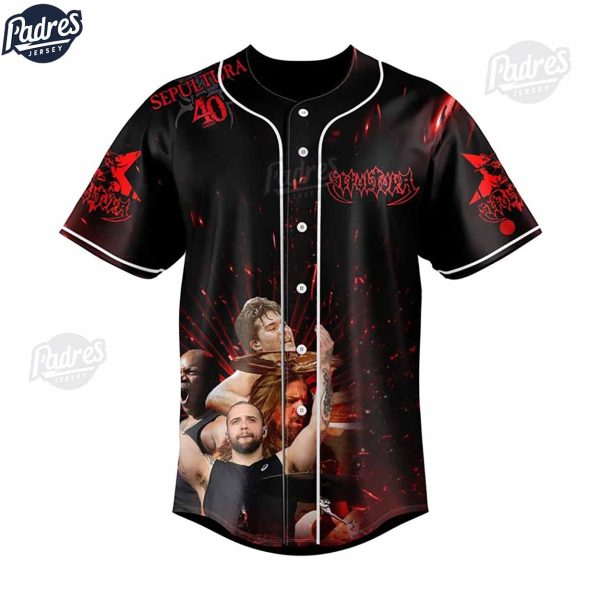 Sepultura 40th Anniversary Tour Custom Baseball Jersey 3