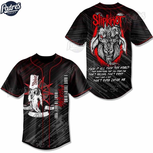 Slipknot Black Baseball Jersey 1