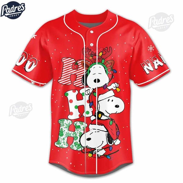 Snoopy Ho Ho Ho Christmas Baseball Jersey 2