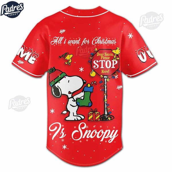 Snoopy Ho Ho Ho Christmas Baseball Jersey 3