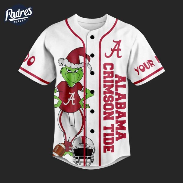 Alabama Crimson Tide Grinch Football Baseball Jersey 2