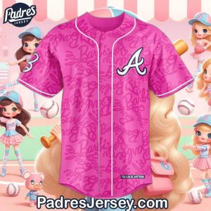 Atlanta Braves X Barbie Night Game Monogram Baseball Jersey 1