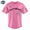 Baltimore Ravens Hello Kitty Pink NFL Baseball Jersey 2