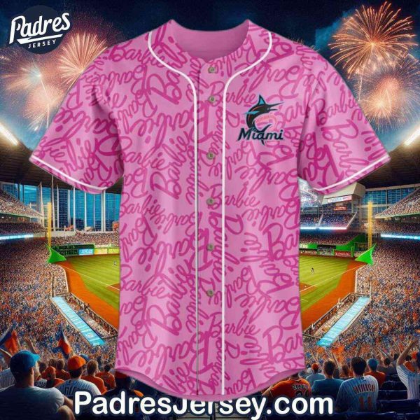 Barbie Night Game x Miami Marlins Baseball Jersey 2