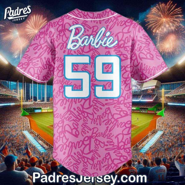 Barbie Night Game x Miami Marlins Baseball Jersey 3