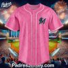 Barbie Night Game x Miami Marlins Pink Baseball Jersey 2