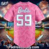 Barbie Night Game x Miami Marlins Pink Baseball Jersey 3