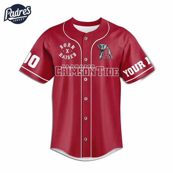 Born And Raised Alabama Crimson Tide Football Baseball Jersey 2