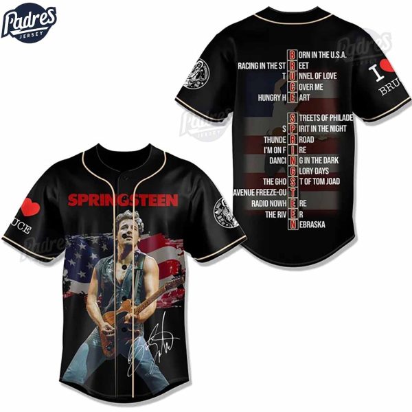 Bruce Springsteen American Flag Music Baseball Jersey 2