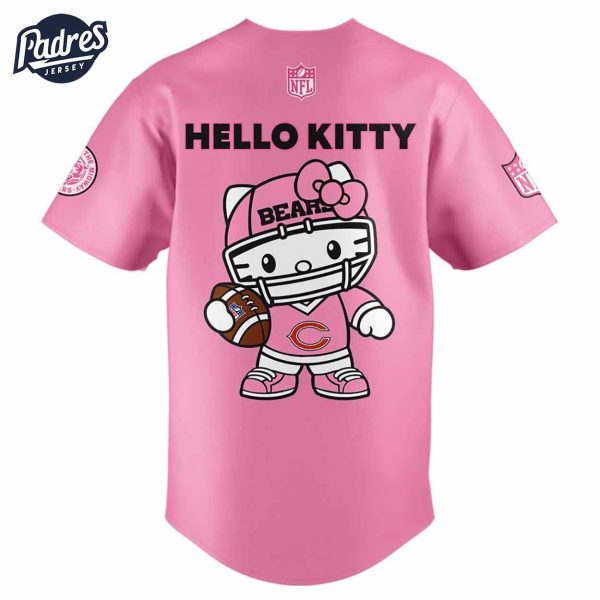 Chicago Bears Hello Kitty Pink NFL Baseball Jersey 3