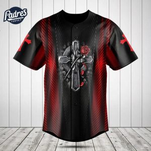 Cross Rose Carbon 3D Pattern Baseball Jersey Style 1