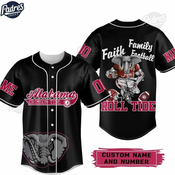 Custom Alabama Crimson Tide Football Baseball Jersey 1