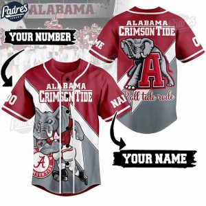 Custom Alabama Crimson Tide Football Baseball Jersey Style 1